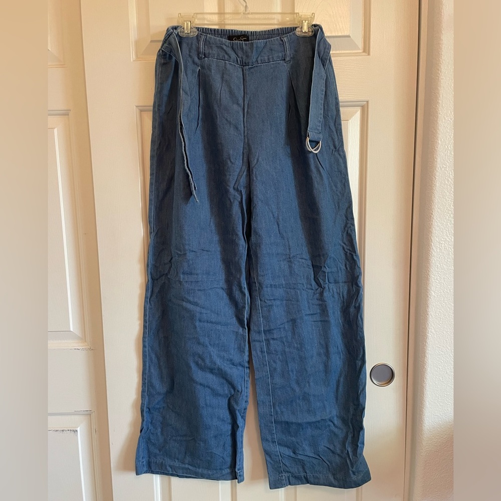 womens loose leg flowy pants - M